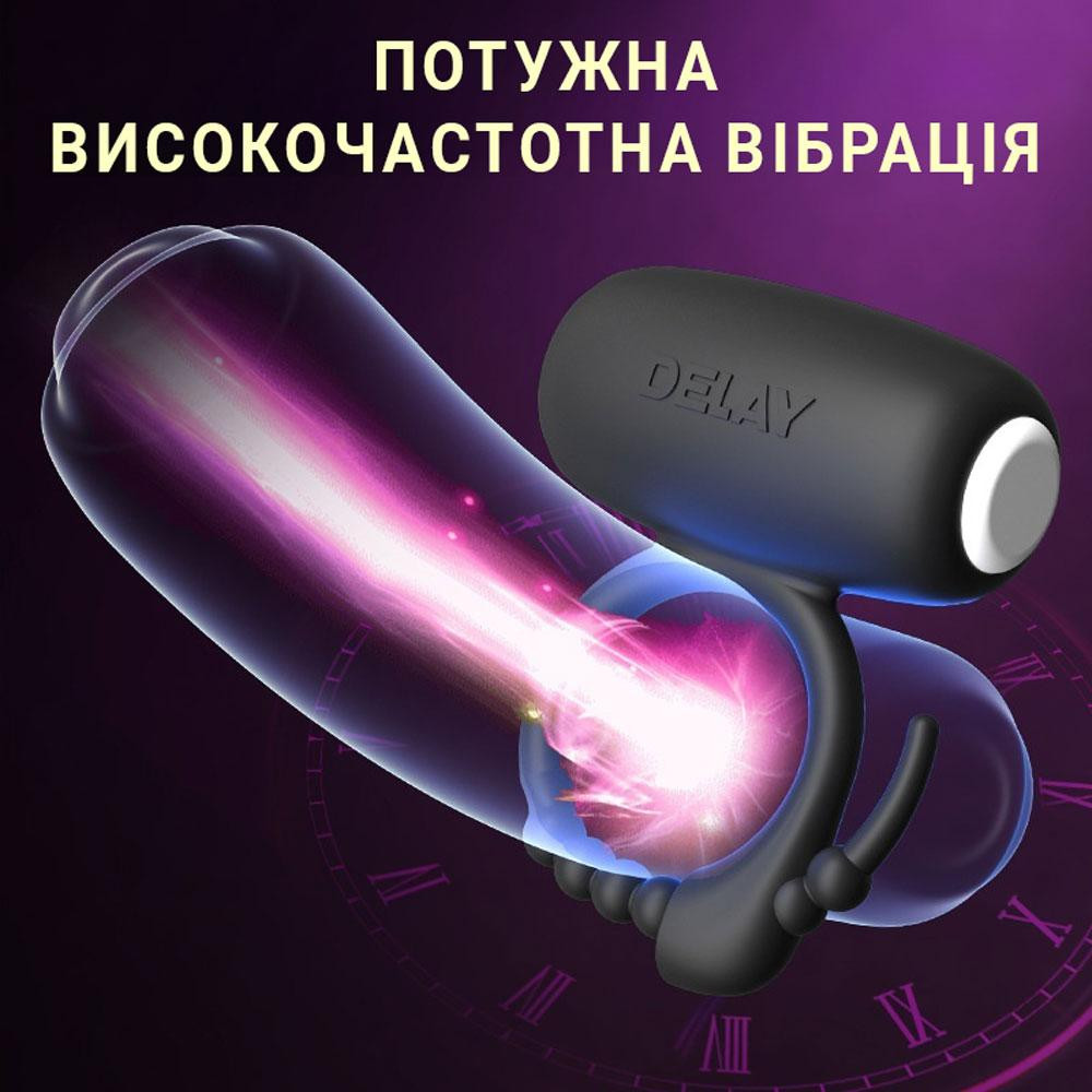 Виброкольцо для пениса регулируемое эластичное силиконовое для отсрочки эякуляции Синий Винница - изображение 2