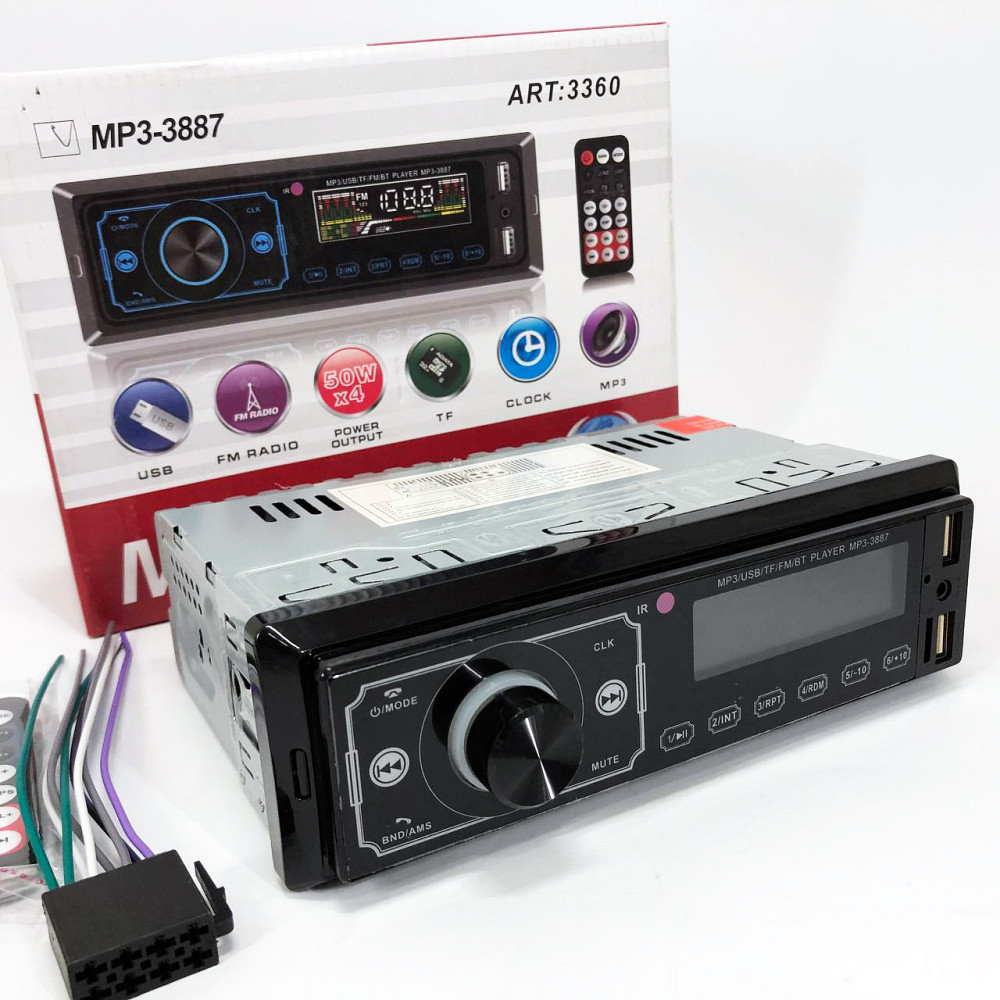 Магнитола автомобильная 1din магнитофон MP3 3887 ISO 1DIN, Штатная магнитола вольцваген автомагнитола ZO-34 Львов - изображение 19