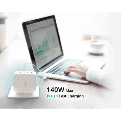 Зарядний пристрій D-Link 3xUSB-C + 1xUSB PD140W GaN white (DCF-141) Вінниця