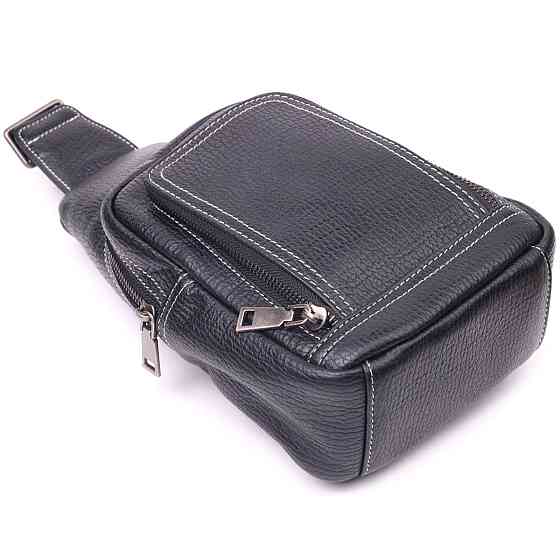 Мужская сумка через плечо из натуральной кожи 21284 Vintage Черная Киев