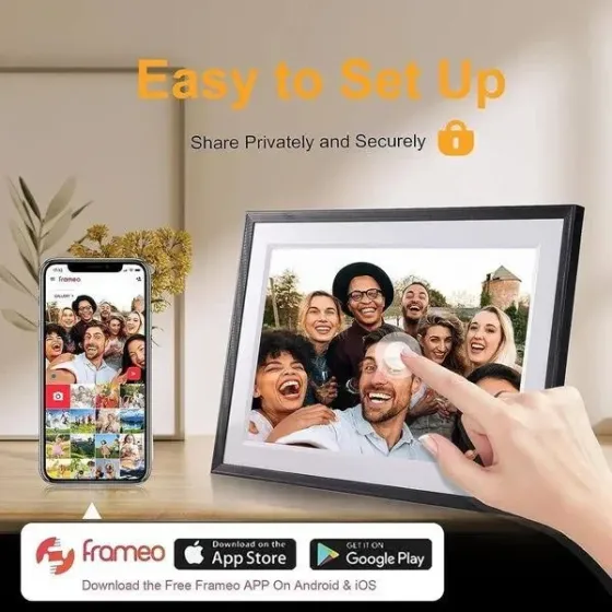 Цифрова фоторамка Frameo 10,1" HD IPS-екран, 32 ГБ, WiFi, робота через програму, в подарунковій коро Київ