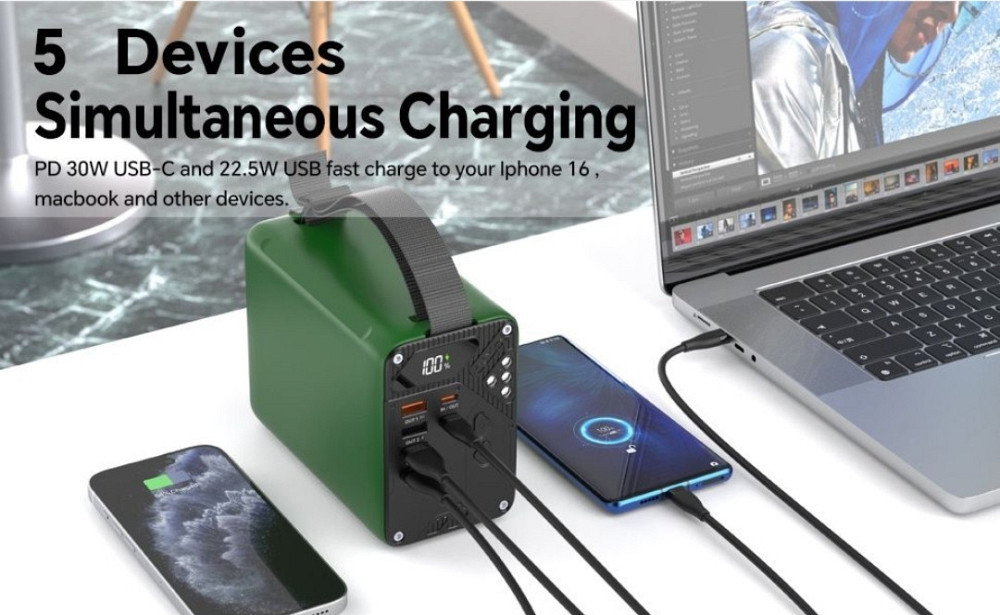 Мощный! Power bank 80000. Супер быстрая зарядка 30W. Оригинал 100% Киев - изображение 1