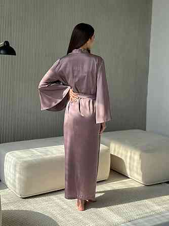 Жіночий довгий шовковий халат Мокко L/2XL Харьков