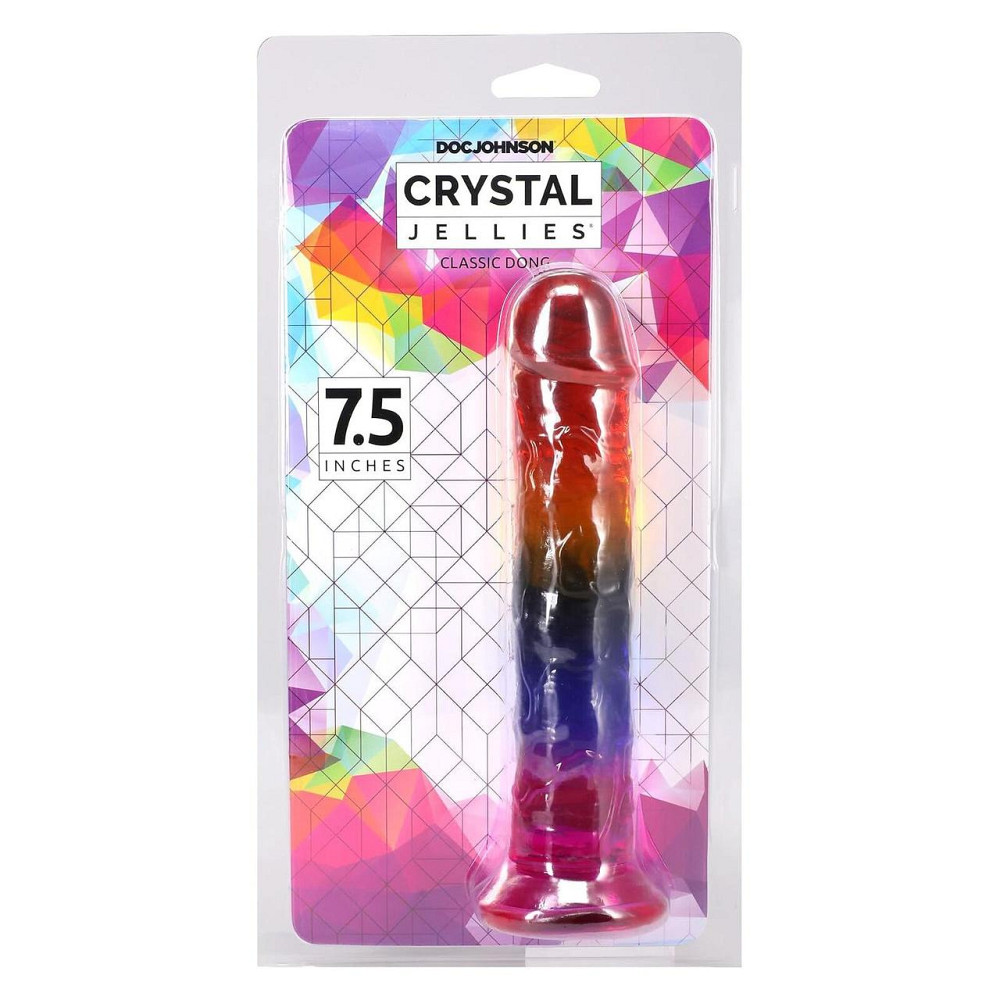 Дилдо Doc Johnson Crystal Jellies - 7.5 Inch Dong - Rainbow Sex Aura Киев - изображение 5