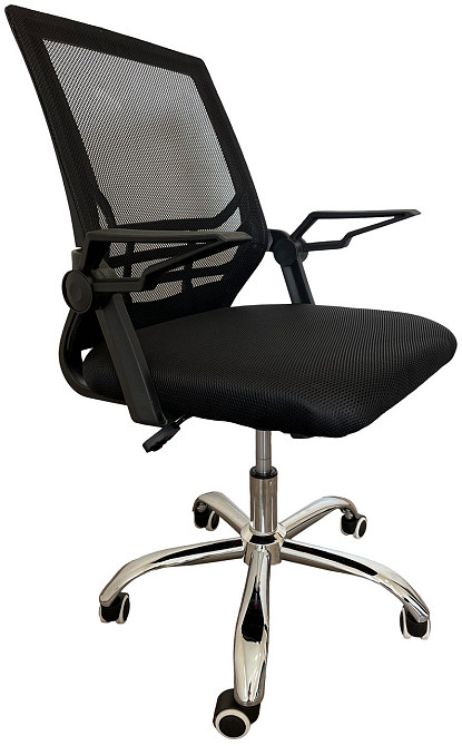 Офисное кресло руководителя Tehforward Flex хром Tilt Черный Днепр - изображение 1