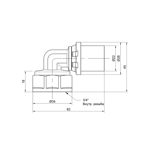 Куточок прес Icma 20х3/4" ВР No405 Київ