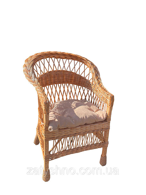 Крісло плетене з подушкою Київ - фото 2