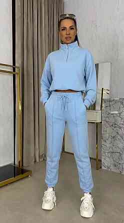 Жіночий плюшевий прогулянковий костюм з велюру Блакитний, 42/44 Одеса