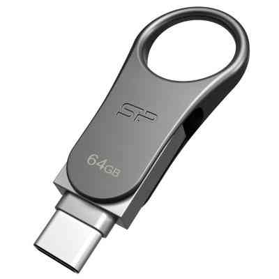 USB флеш накопичувач Silicon Power 64GB Mobile C80 Silver USB 3.2 (SP064GBUC3C80V1S) Вінниця