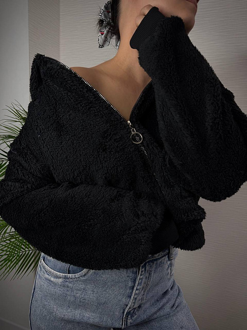 Жіноча стильна повсякденна плюшева худі хутро Одеса - фото 2