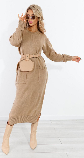 Довга в'язана сукня (48-52) Київ - фото 1