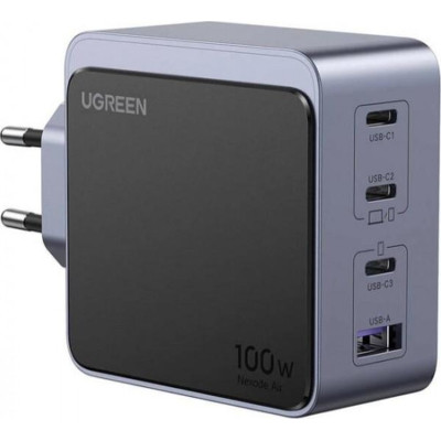 Зарядний пристрій Ugreen 4xUSB 100W (3xUSB-C+USB-A) Gan Nexode Fast Charger Grey X553 (35043) Вінниця - фото 1
