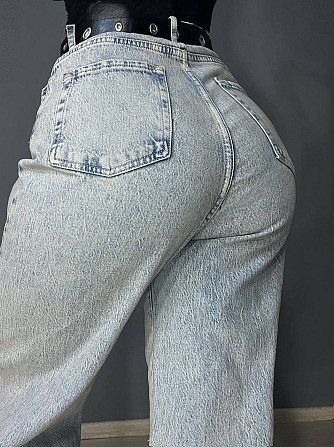 Джинсы женские LIUZIN 1360 wide leg широкие палаццо с ремнем большие размеры длинные голубые, голубой, 32, 32, 83 см, 118 см Киев - изображение 13