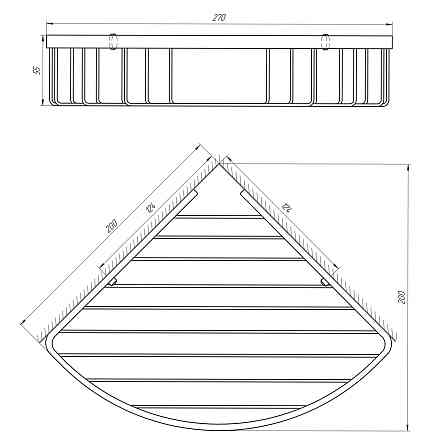 Поличка кутова TOPAZ 4114 Тернополь
