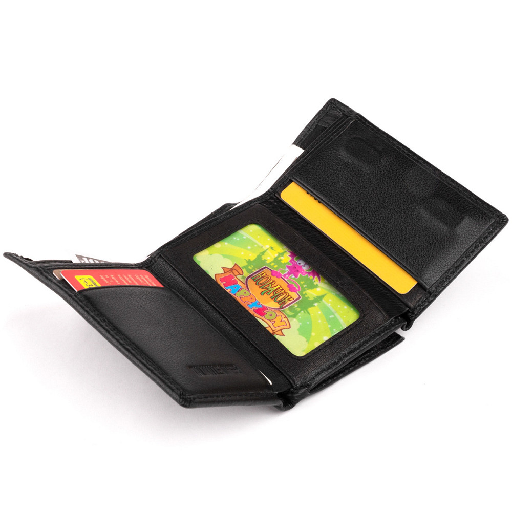 Горизонтальне портмоне зі шкіри унісекс на магніті ST Leather 19331 Чорне Київ - фото 7