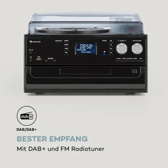 Стереосистема с виниловым проигрывателем в стиле ретро Auna Oakland DAB из Германии Днепр