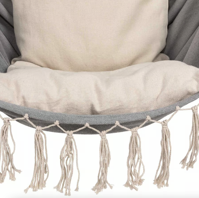 Кресло гамак подвесное для дома сада террасы удобное бразильское кресло кокон из ткани Di Volio Fira серый Киев - изображение 8