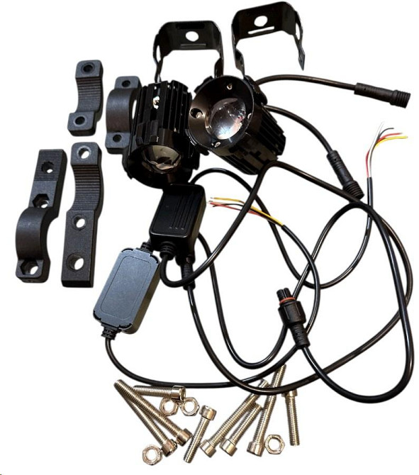 Фара дополнительного свеча LED 14 REC белая с желтым+стробоскоп D48mm L56 мм 12-80V 16,5W, 2500LM 6000/3000 с кулером + крепления Мукачево - изображение 1