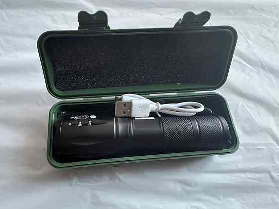 Ліхтар ручний акумуляторний LATARKA 3887 металевий, міні, з зумом, USB Київ