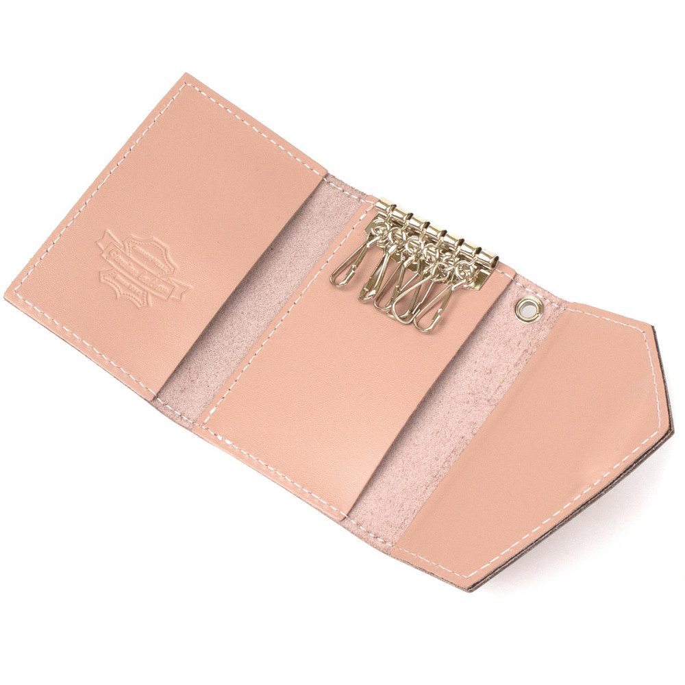 Ключница из натуральной кожи GRANDE PELLE 11393 Розовый Киев - изображение 5