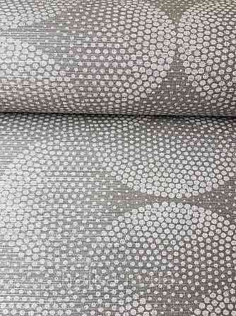 Шпалери вінілові на флізелін BN International 219743 Finesse геометрія коло півколо точки сірі на чорному Київ