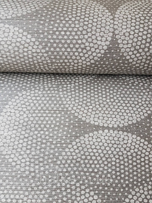 Обои виниловые на флизелине BN International 219743 Finesse геометрия круг полукруг точки серые на черном Киев - изображение 2