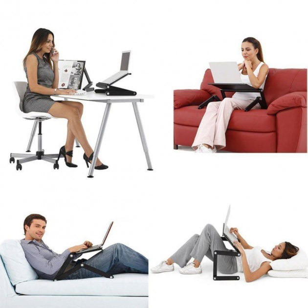Столик для ноутбука с регулируемым наклоном Laptop Table T8, Удобный столик для ноутбука в кровать GT-82 Львов - изображение 17