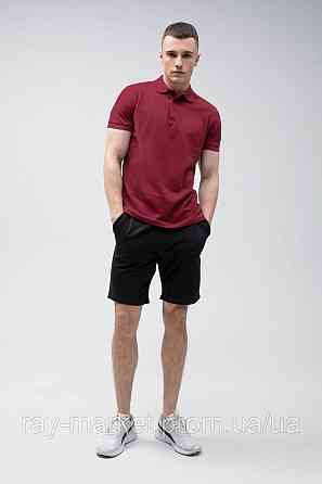 Костюм поло бордовое и шорты черные RAY BASIC U9007-Bordeaux-Black XXL Киев