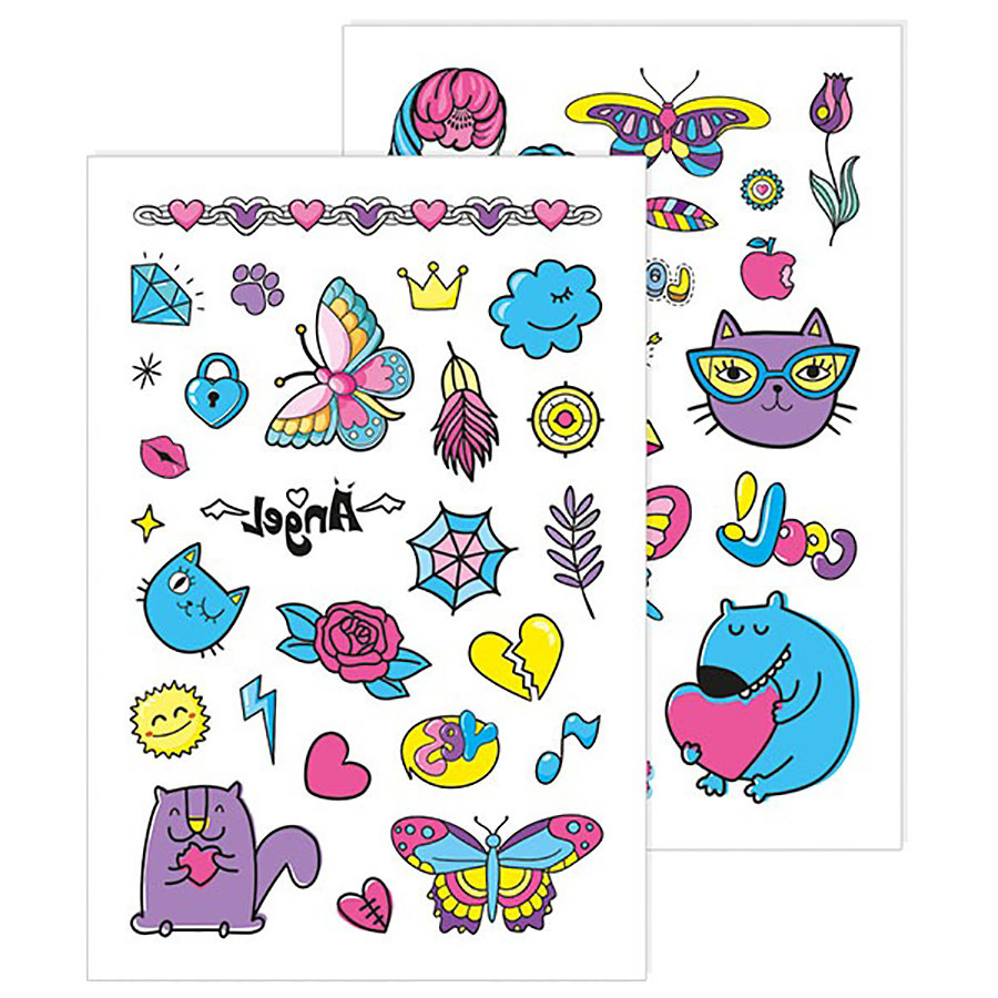 Временные татуировки для старших девочек Фиолетовый котик 10100697, 2 листа Винница - изображение 1