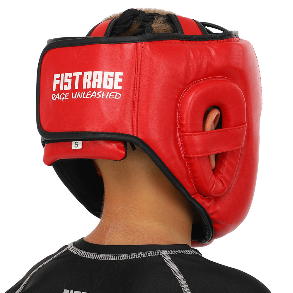Шлем боксерский с полной защитой кожаный FISTRAGE-4157 S-XL Шлемы для бокса и единоборств Киев - изображение 9