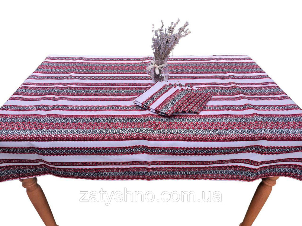 Вышитая  скатерть с салфетками  машинная вышивка 120*140 Киев - изображение 7