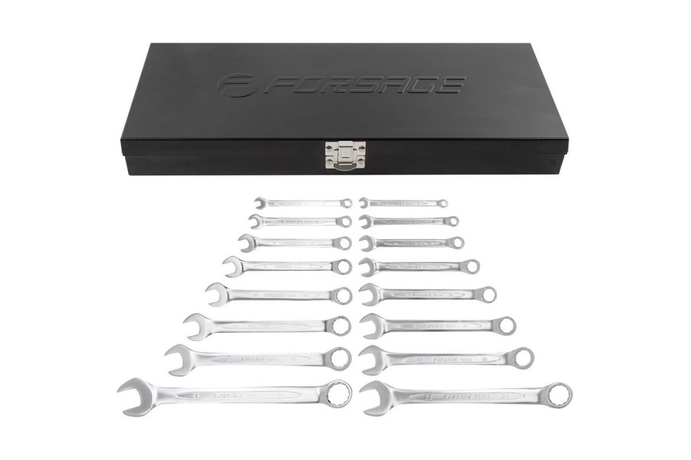 Набор ключей комбинированных 16пр. (6-19, 17,22, 24мм) в металлическом кейсе Forsage F-5161 Одесса - изображение 6