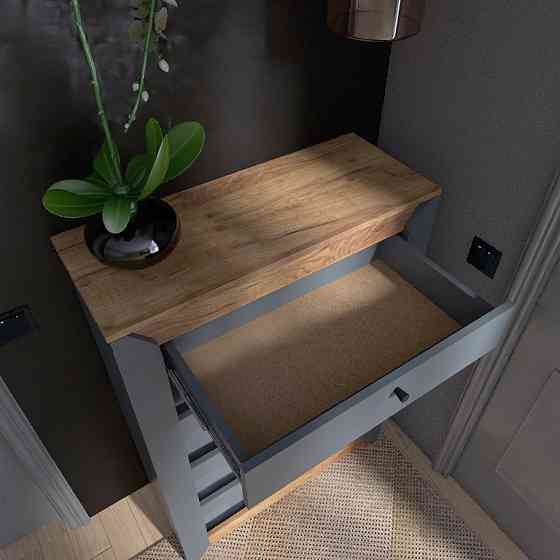 Тумба для обуви Эверест Нордик-800 80х32х113 см Графит + Дуб крафт золотой (DTM-5548) Львов