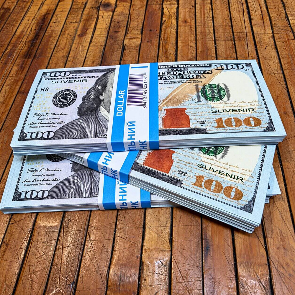 Доллары купюры по $100 нов. дизайна (синие), сувенир, игровые, пачка/80 банкнот Киев - изображение 8