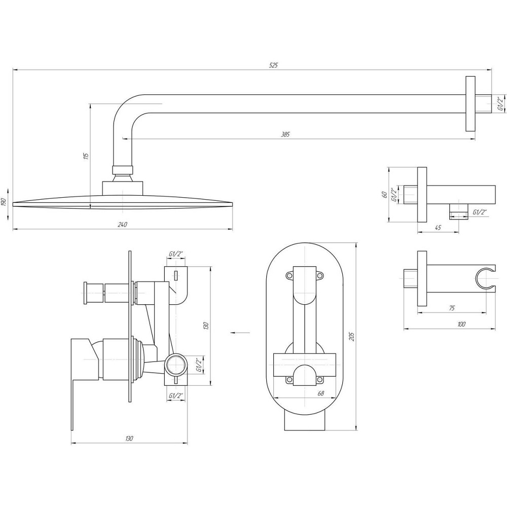 Змішувач для душу вбудований TOPAZ SARDINIA TSG 08205-G-H20 (000014748) Київ - фото 9