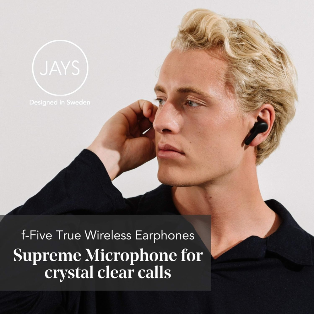 Бездротові навушники JAYS f-Five (F5TW01) Bluetooth True Wireless Black — Шведська якість звуку та свобода руху Київ - фото 7