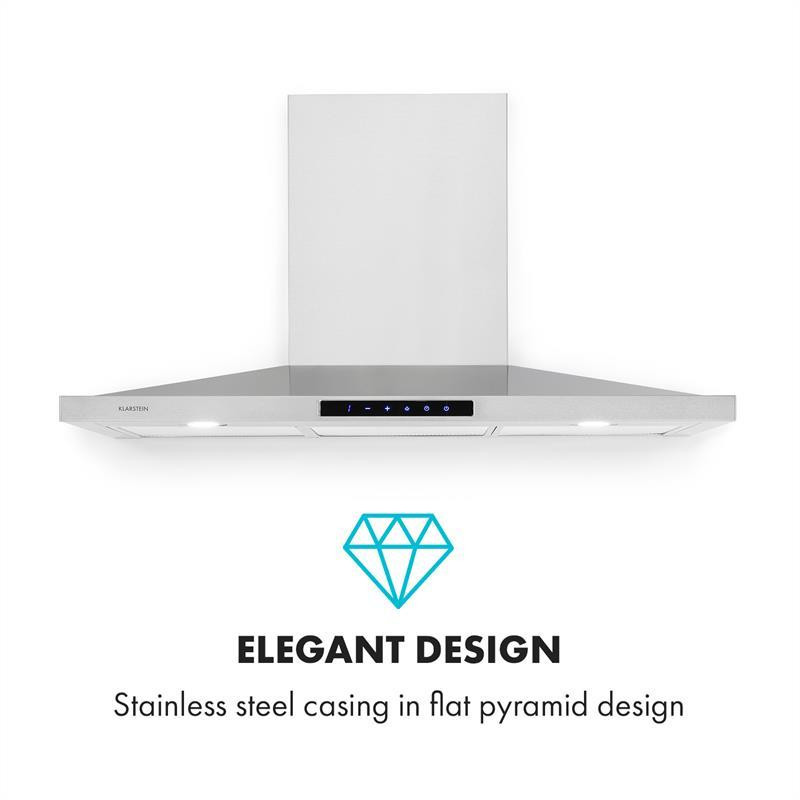 Витяжка Eliana 90 см пірамідальна конструкція 620 м3/год 2 світлодіодні лампи з неіржавкої сталі (Німеччина, Рівне - фото 6