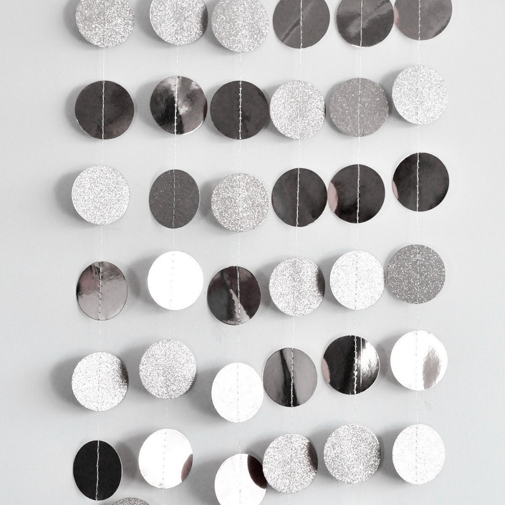 Гирлянда нитка круги 400 см на 5 см серебристый Киев - изображение 1