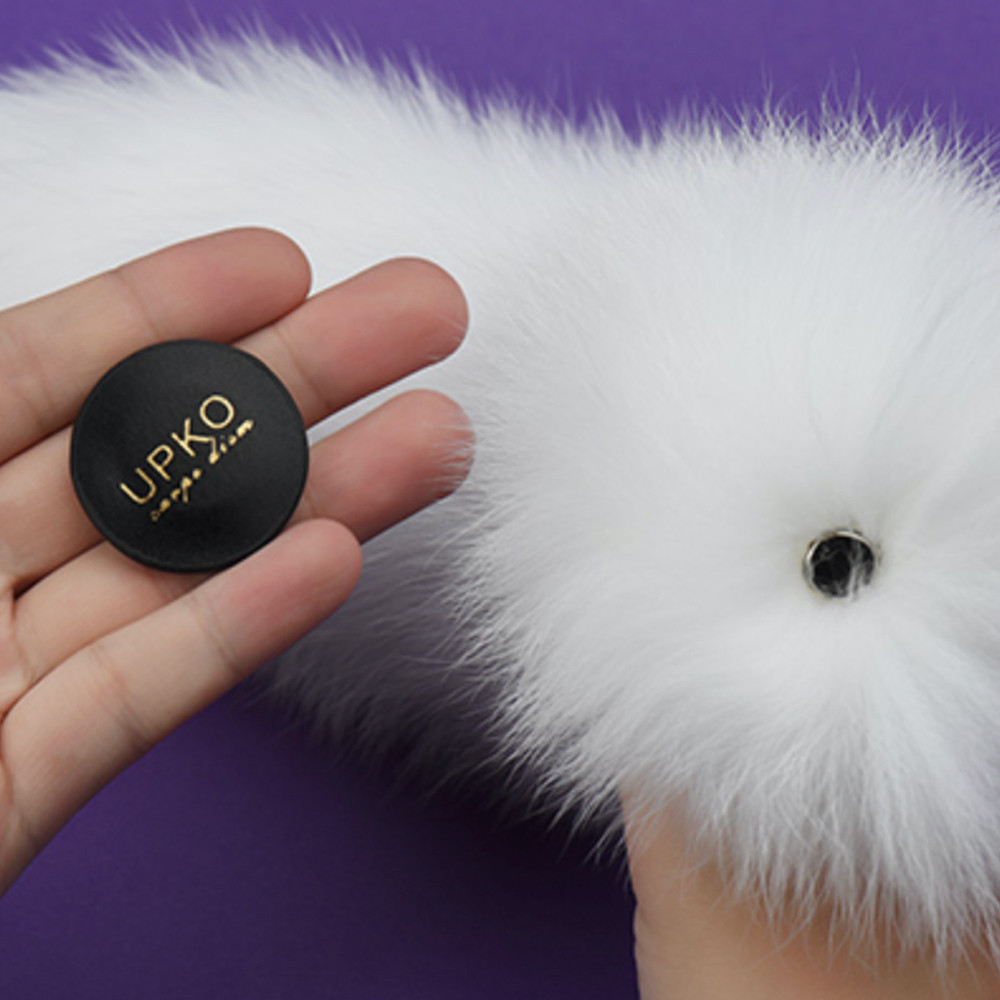 Хвіст на магнітній основі UPKO для Pet Play з лисиного хутра, білий Sex Aura Київ - фото 3