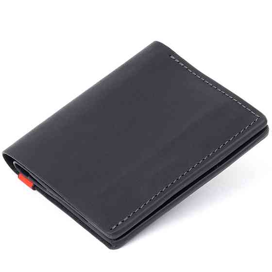 Функциональное тонкое портмоне Черное (GRANDE PELLE) Киев