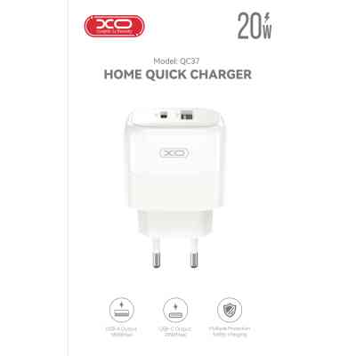 Зарядное устройство XO 1xUSB QC3.0 + 1xUSB-C PD20W (XO-QC37) Винница