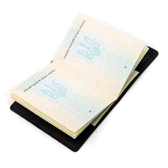 Обложка на паспорт кожаная Черная (SHVIGEL) Киев