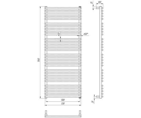 Водяна рушникосушарка Mario Преміум Турин 1360x530/500 Київ
