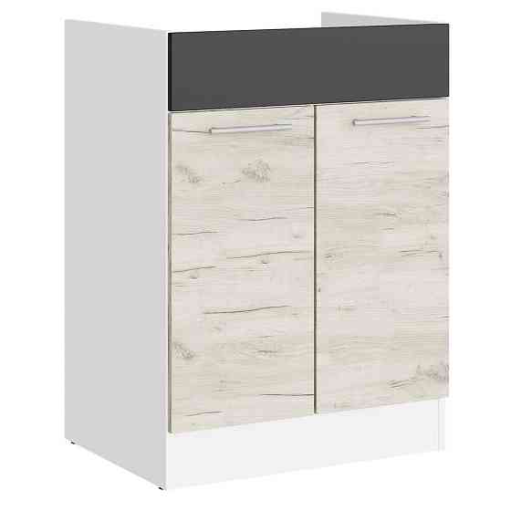 Кухонний модуль під мийку Еверест Еко 600 дуб крафт білий/графіт/білий 60х46х82 см (DTM-071022) Дніпро