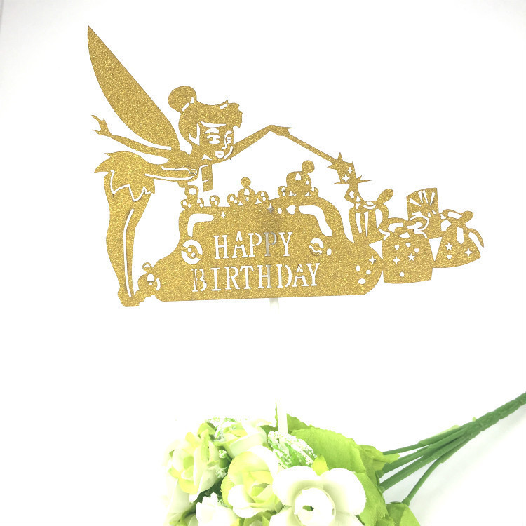Топпер С Днем Рождения с блестками 13 на 10 см золотистый Киев - изображение 4