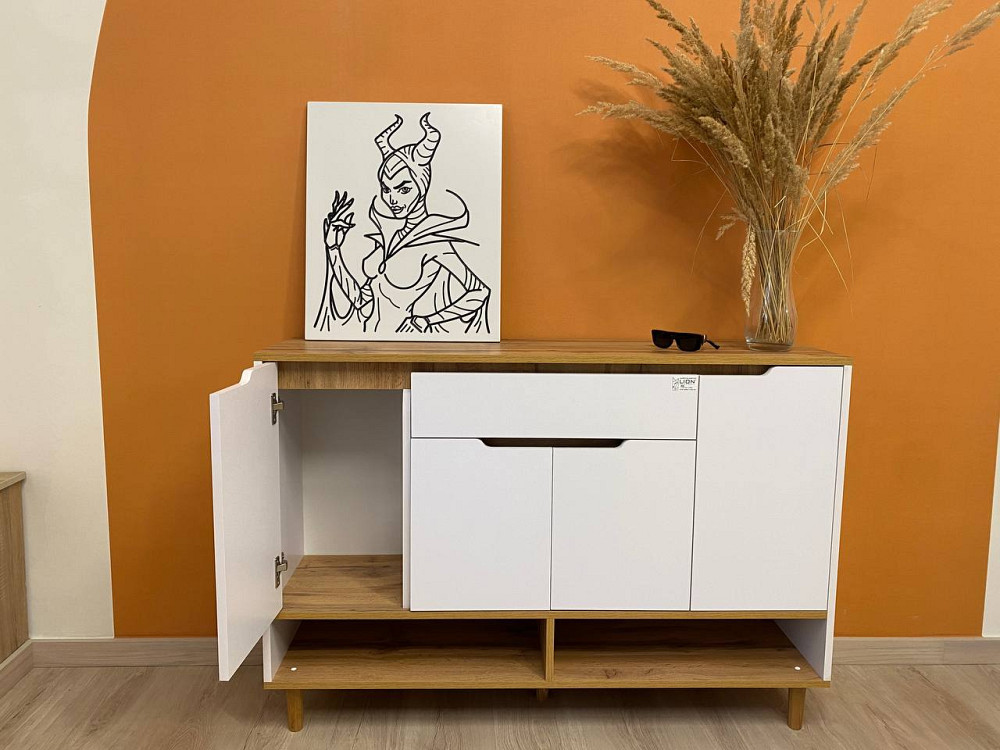 Тумба для обуви в прихожую LION Салливан Тумба-2 Нимфея Альба (белый) (LION-041142) ТОП Львов - изображение 3