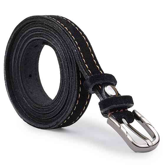 Замшевий оригінальний жіночий ремінь Vintage 20756 Чорний Київ