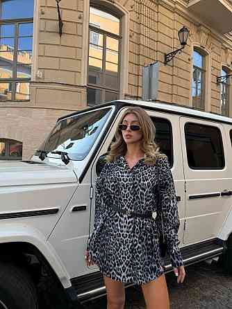 Жіноча леопардова сорочка оверсайз із джинсу Сірий Одеса