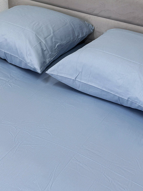 Ecotton Простирадло на резинці Ecotton 160х200 см із сатину (арт. 14-4206 Pearl Blue) світло-бл Коломыя - изображение 2