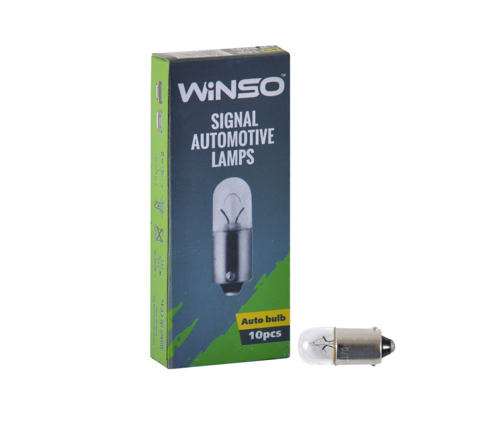 Лампа розжарювання Winso 24V T4W 4W BA9s, 10шт Київ - фото 1